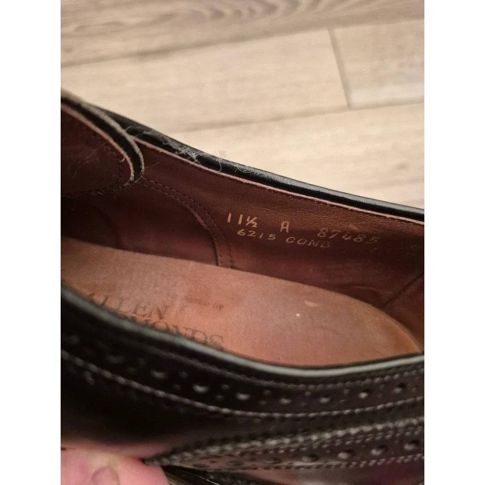 Allen Edmonds McAllister Wingtip Oxford Black Leather Dress Shoes Mens Sz 11.5 A